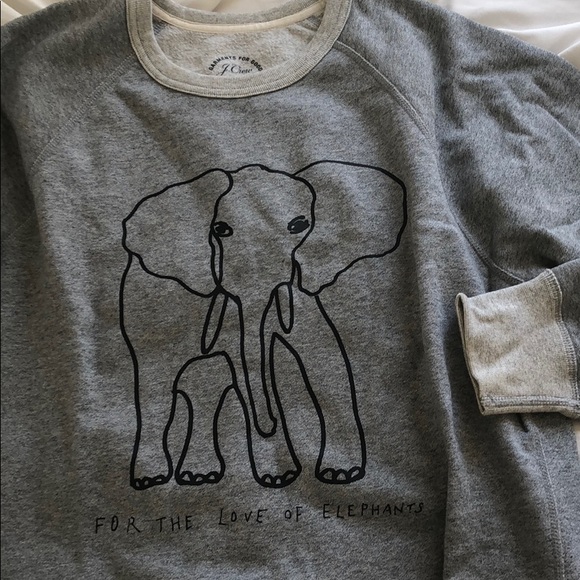 J. Crew Sweaters - J Crew for the love of Elephants light sweatshirt